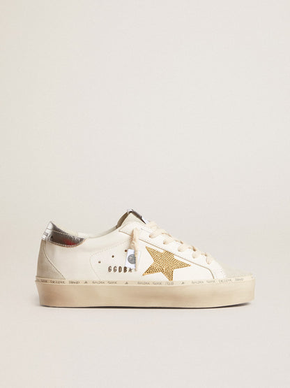 Hi Star with star made of Swarovski crystals and heel made of silver-colored leather