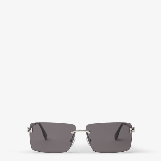 Sky sunglasses in palladium-colored metal for men