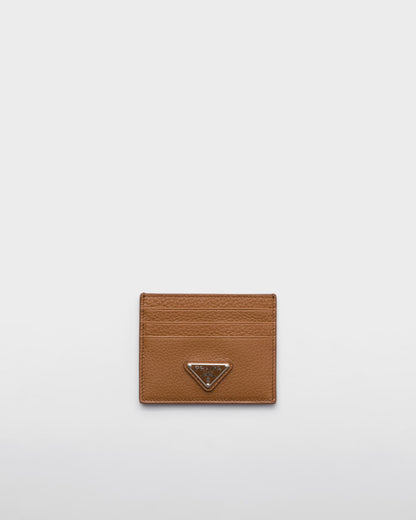 Leather card case, cognac