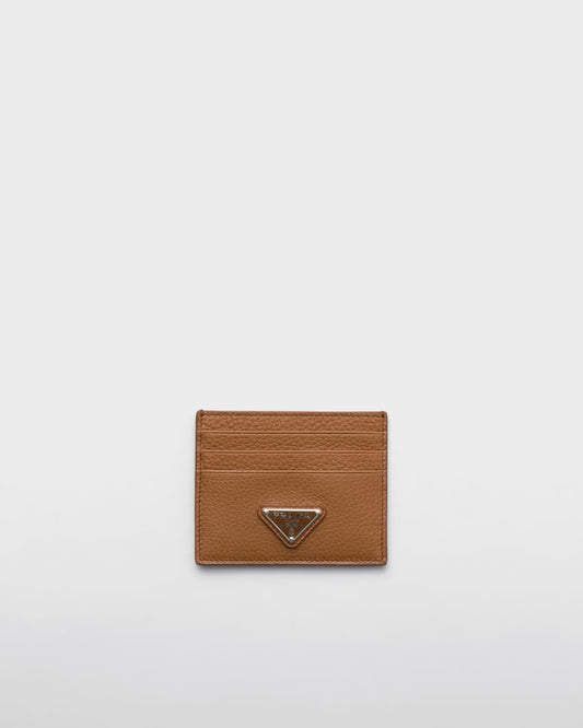 Leather card case, cognac