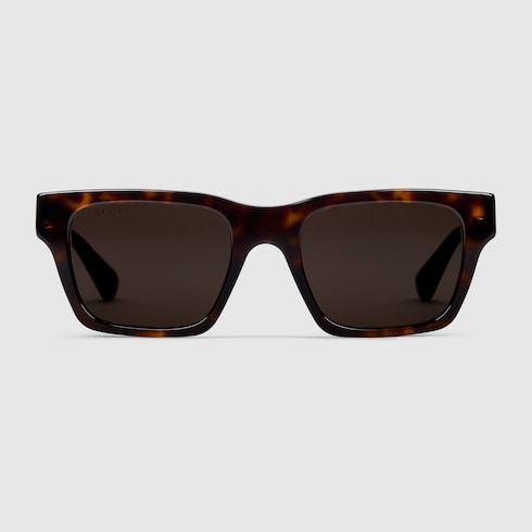 Rechteckige Sonnenbrille Braun Herren