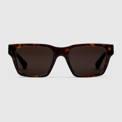 Rechteckige Sonnenbrille Braun Herren
