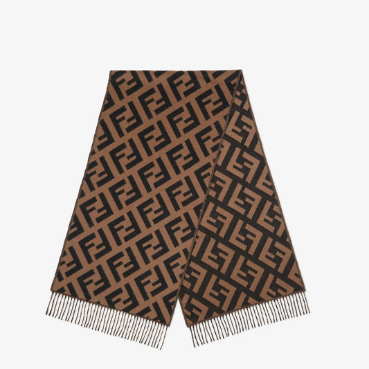Women's cashmere scarf, brown
