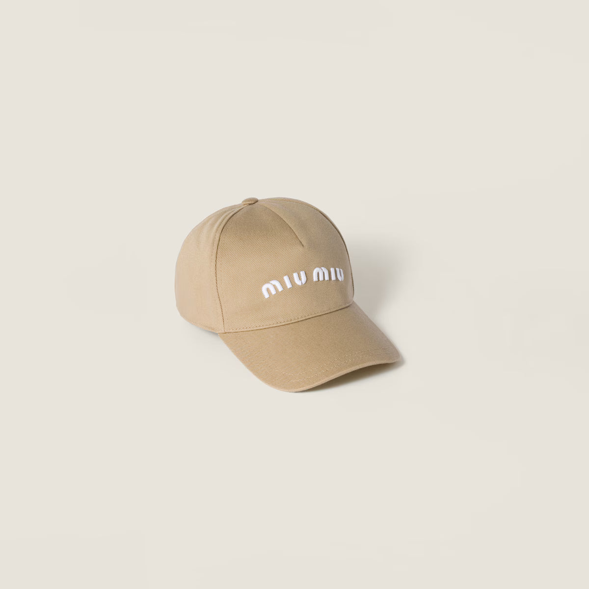 Baseballkappe aus Drill Khaki/Weiß