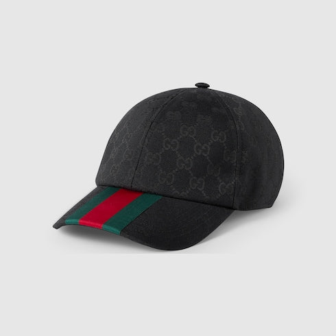 Baseball cap made of GG fabric in black