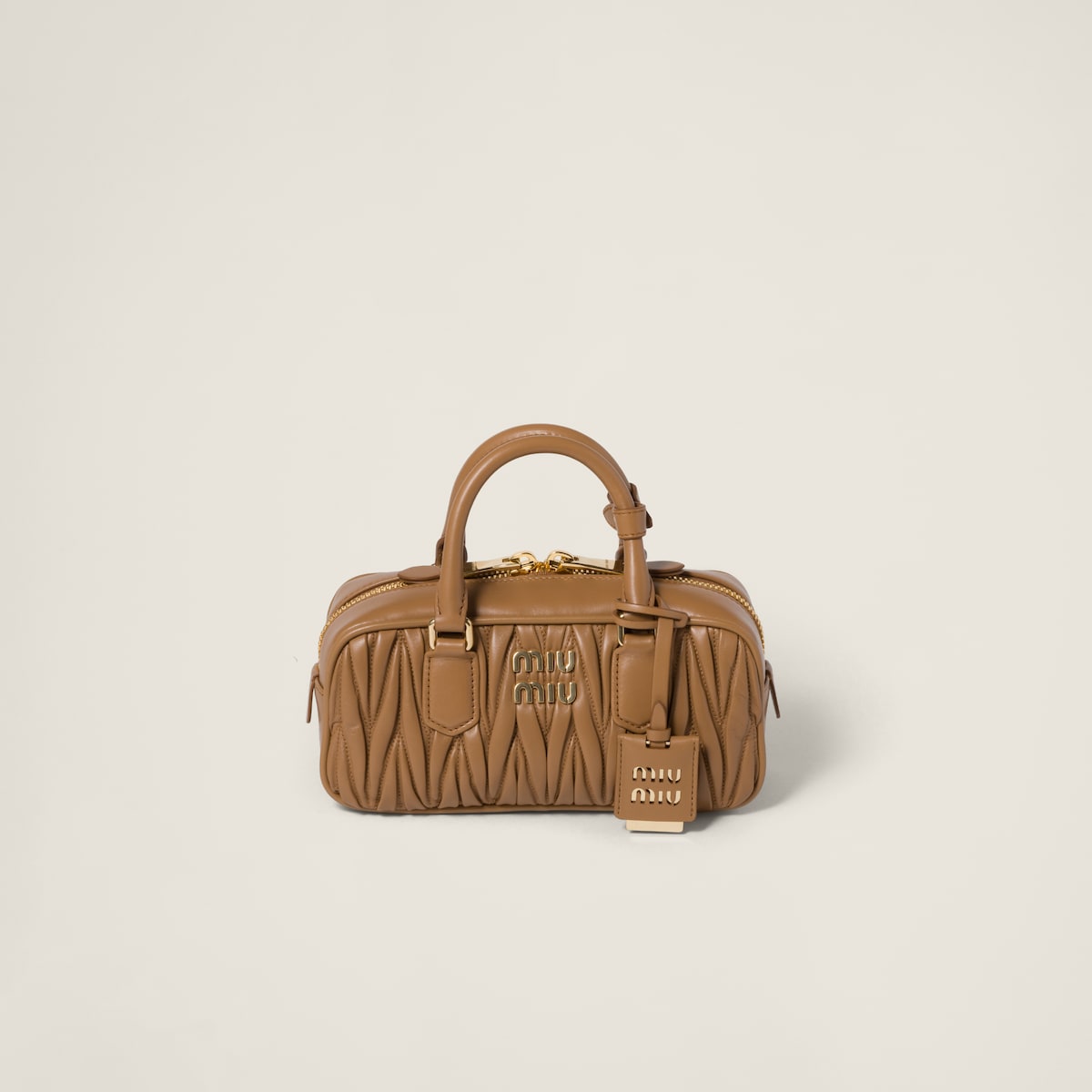 Arcadie Tasche regulär aus matelassiertem Nappaleder in Karamell