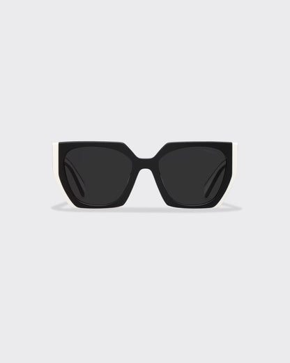 Sonnenbrille mit Logo und schieferfarbenen Gläsern