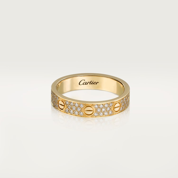 LOVE Ring kleines Modell Pavé Gold