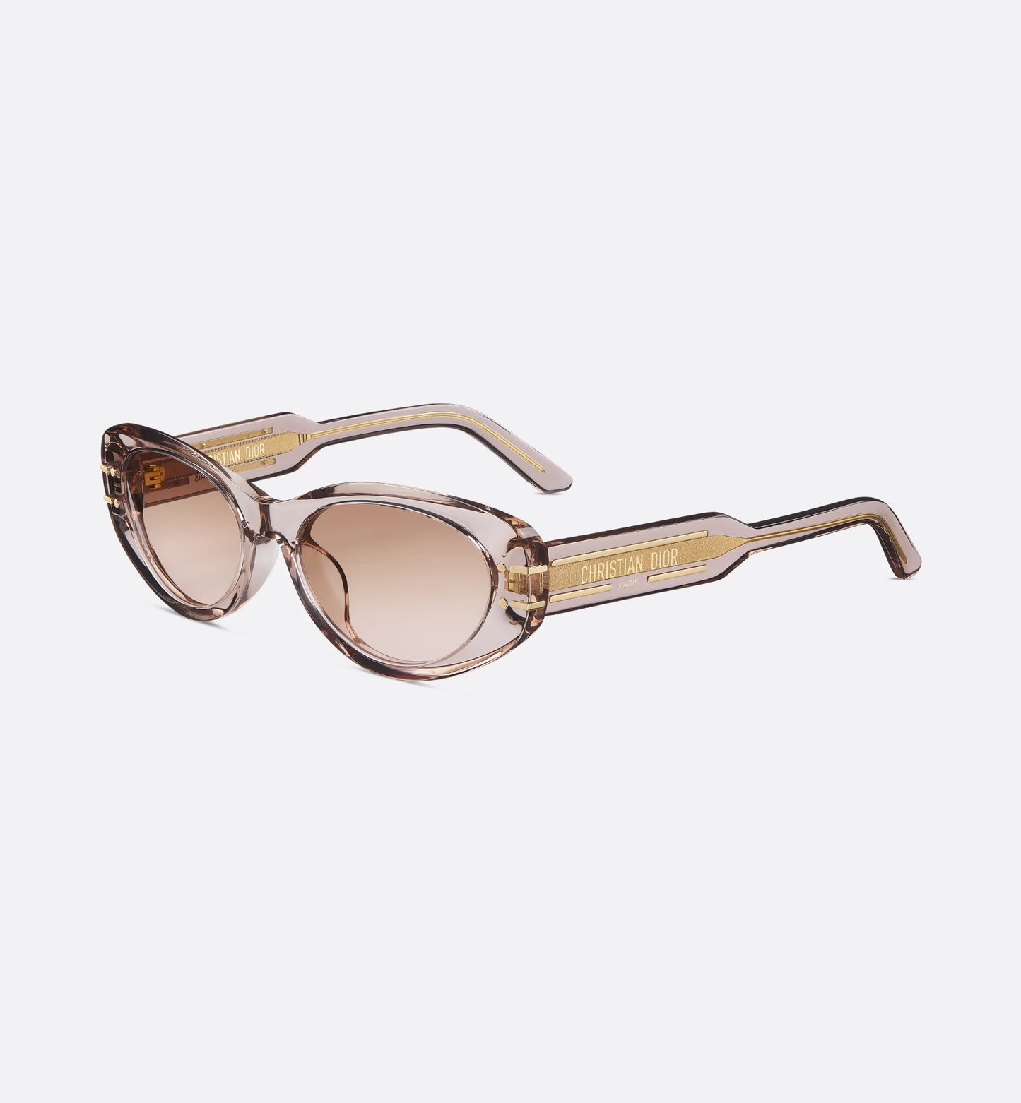 Signature B8U Transparent Beige Oval Sunglasses for Women