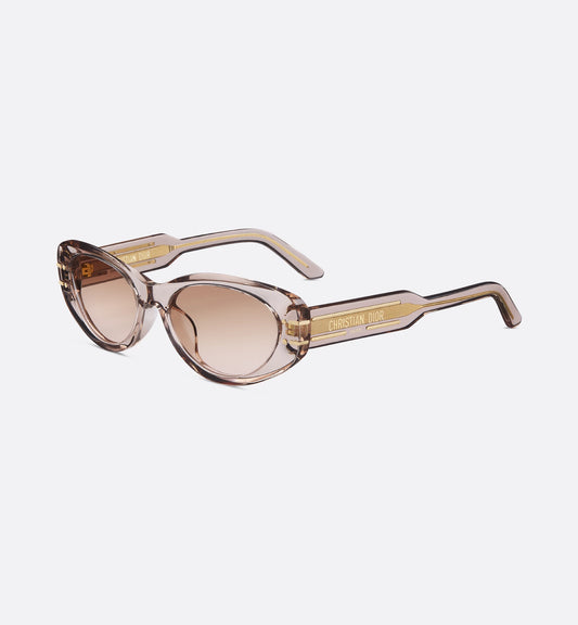 Signature B8U Transparent Beige Oval Sunglasses for Women
