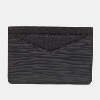 Black Epi-leather card case Neo