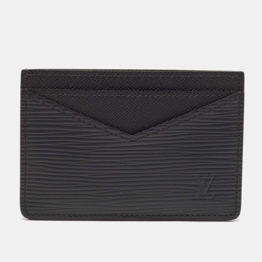 Black Epi-leather card case Neo