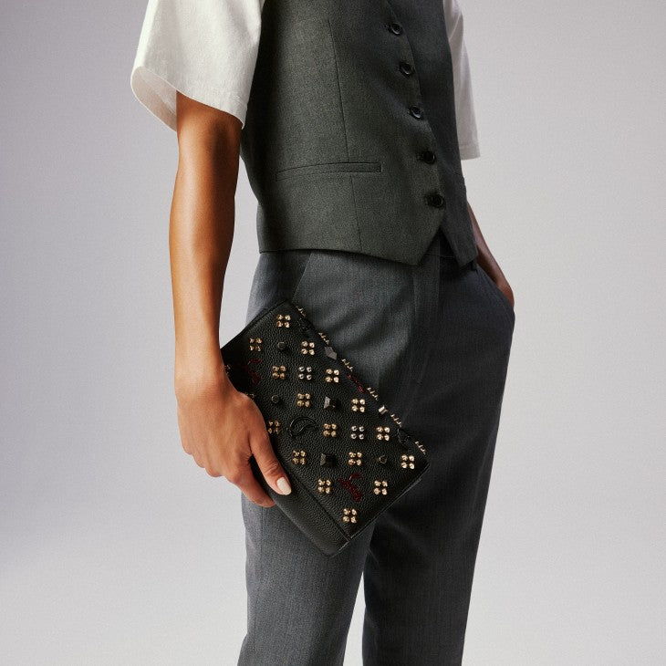 Paloma Clutch Spikes Loubinthesky schwarz