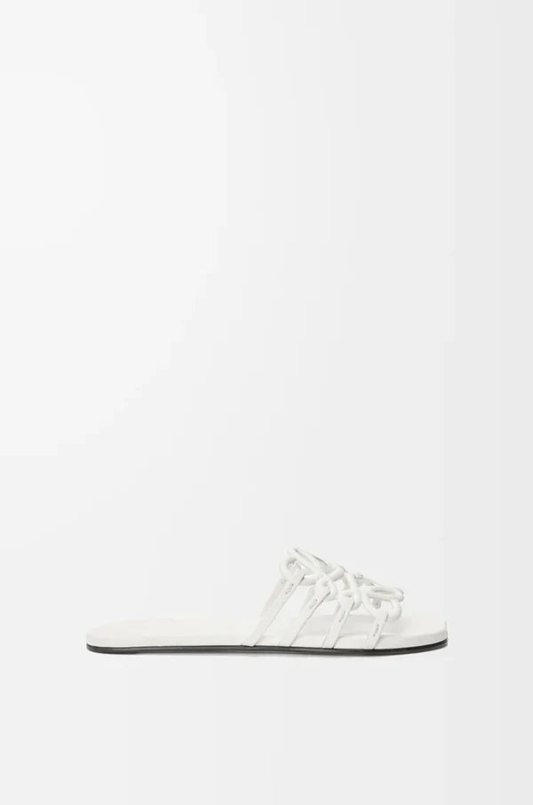 Slide Anagram Petal in soft leather White