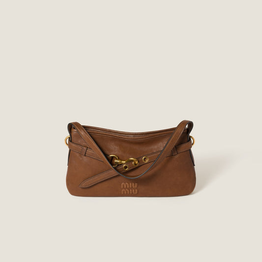 Aventure bag, regular size, made of brown nappa leather