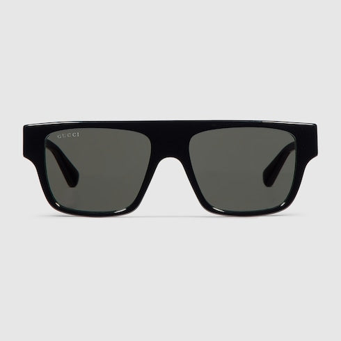Rechteckige Sonnenbrille mit einfarbigen grauen Gläsern Herren