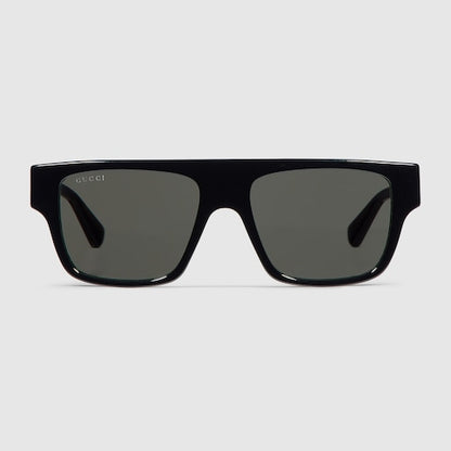 Rechteckige Sonnenbrille mit einfarbigen grauen Gläsern Herren