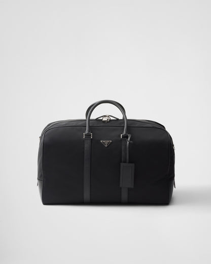 Black travel bag made of nylon and Saffiano leather 45