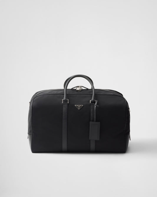 Black travel bag made of nylon and Saffiano leather 45