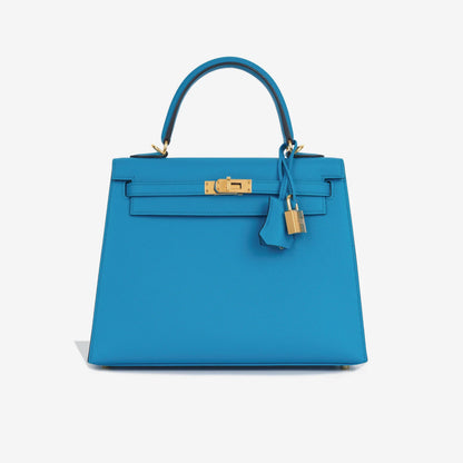 Kelly 25 Sellier Bleu Frida Epsom