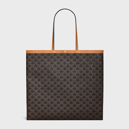 Große flache Shopper-Tasche aus Triomphe-Gewebe in Honig