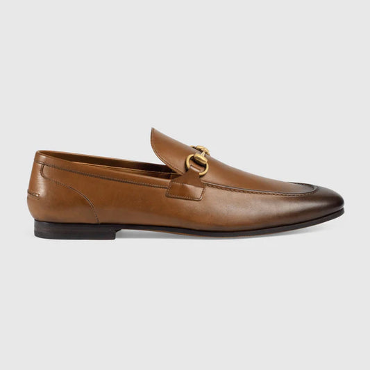 Men's GG Jordaan moccasin in brown leather