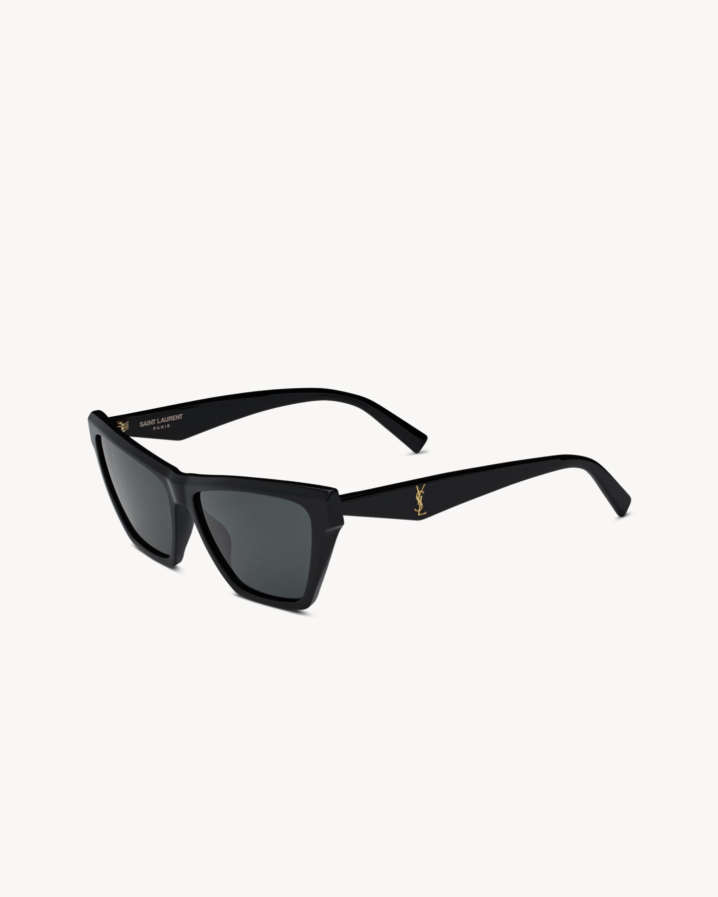 Rectangular cat-eye sunglasses in black acetate for women