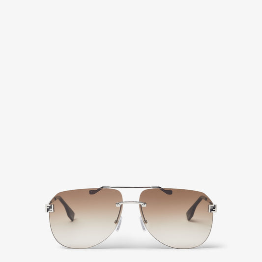 Sky sunglasses in palladium-colored metal for men