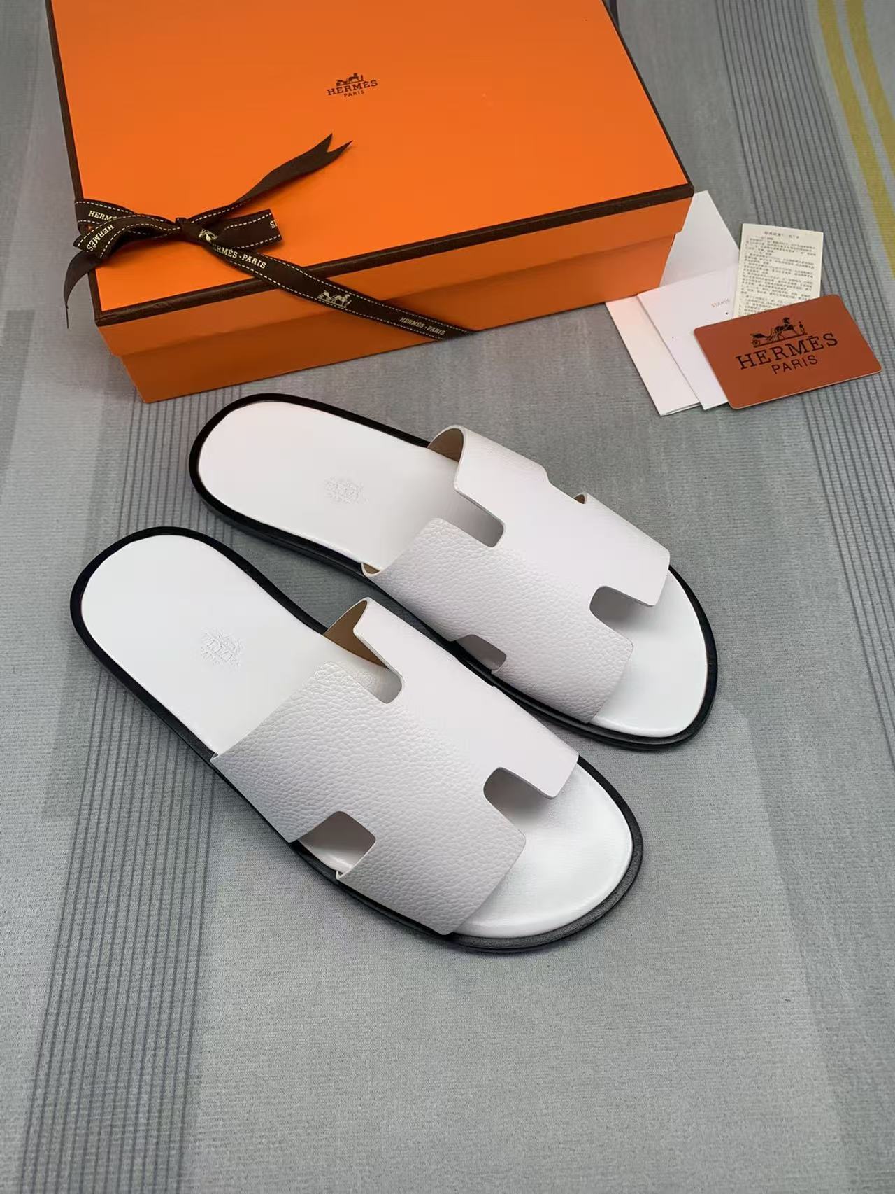 Herren-Sandalen Izmir aus weißem Kalbsleder