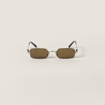 Sonnenbrille mit rechteckigen Gläsern Lodengrüne