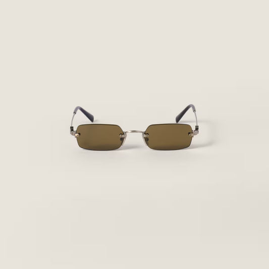 Sunglasses with rectangular lenses Loden green