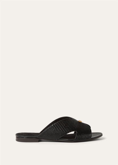 Vera Sandalen Eidechse Schwarz