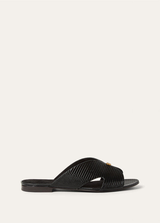 Vera Sandals Lizard Black