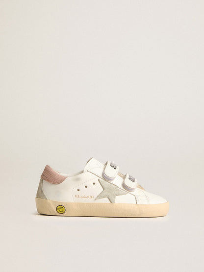 Old School Young made of leather with grey suede star and old pink heel