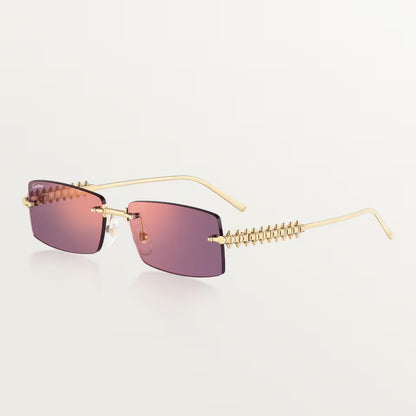 Rechteckige Clash de CT Sonnenbrille mit violetten Gläsern und goldenem Spiegeleffekt