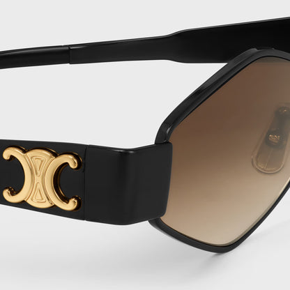 Triomphe Metal 02 Sonnenbrille aus Metall in Schwarz / Braun Verlauf für Damen