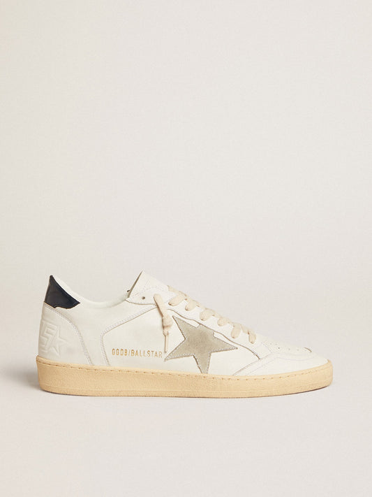Suede star and blue leather on the heel