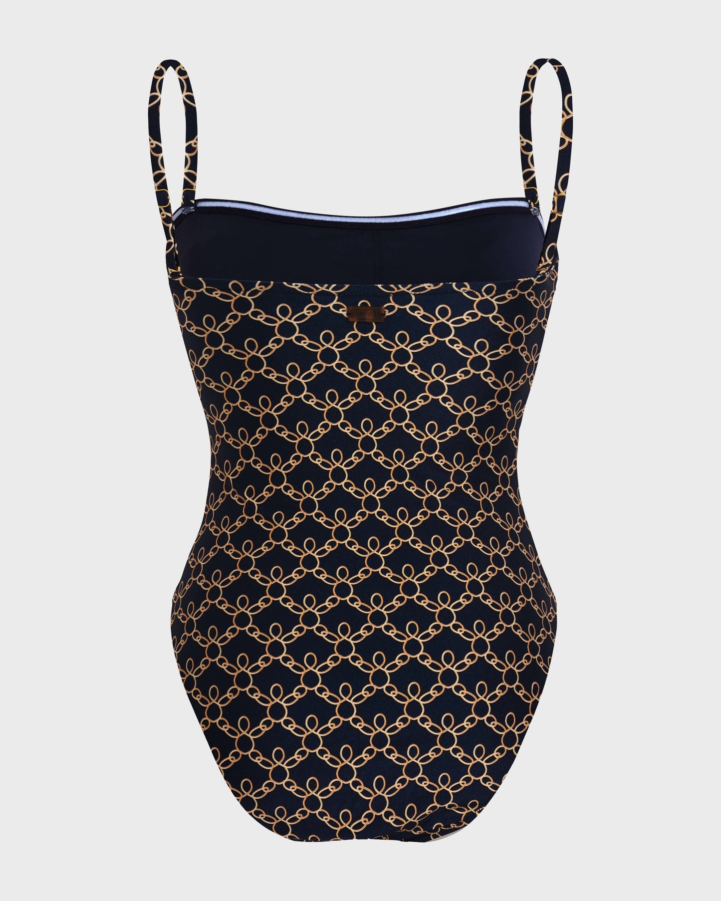 Damen-Badeanzug mit Bustier Turtles Chain Marineblau