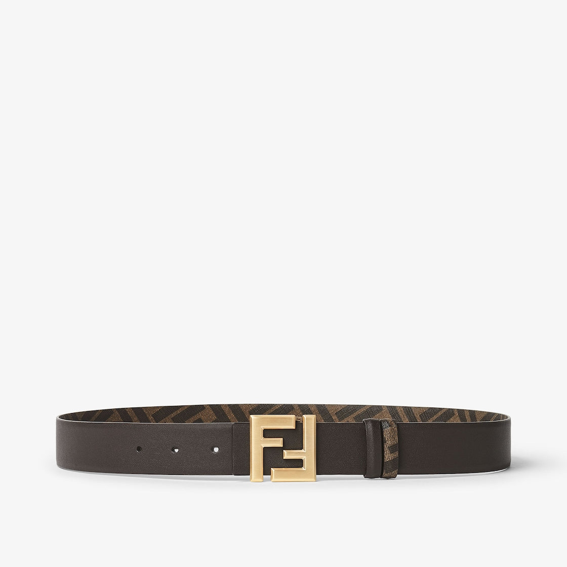 Herren Wendegürtel aus Leder und FF Canvas Braun