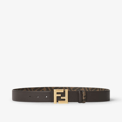 Herren Wendegürtel aus Leder und FF Canvas Braun