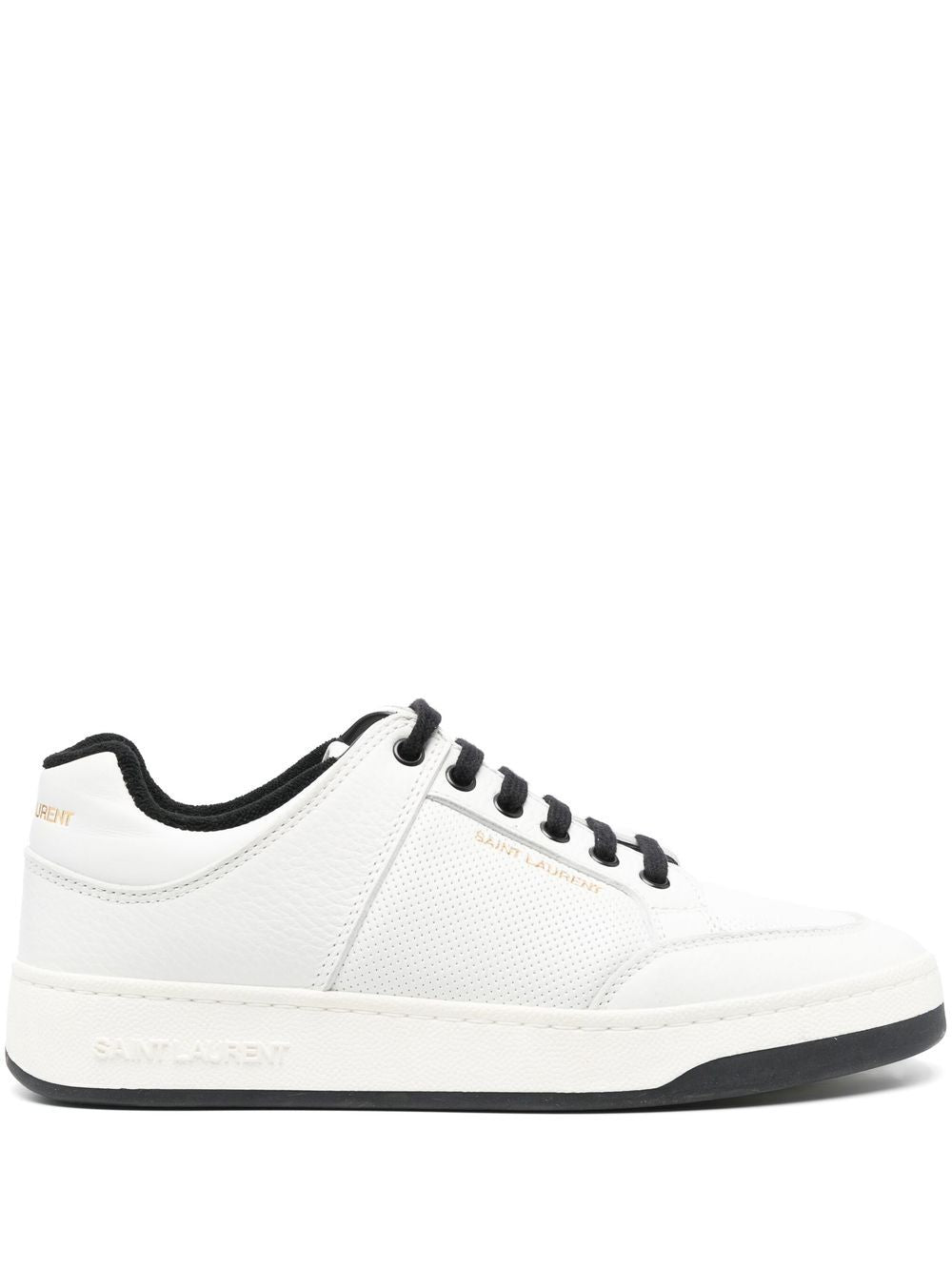 SL/61 Low-Top-Sneakers aus Kalbsleder in Weiß und Schwarz