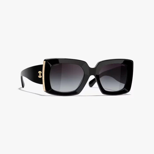 Rectangular Sunglasses Black &amp; Gold