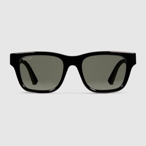 Men's Square Sunglasses with Grey Lenses