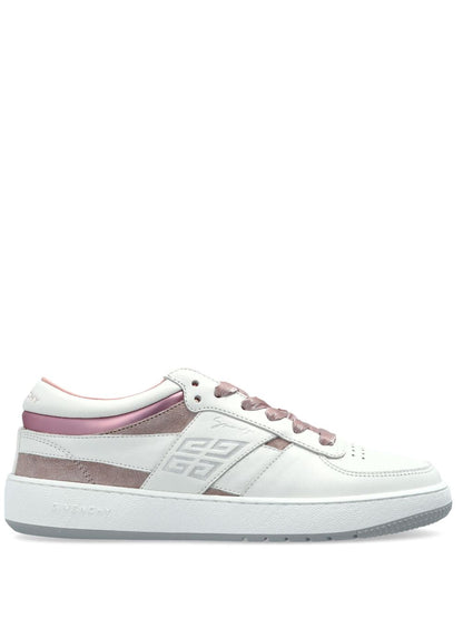 Sneakers with printed logo in white/rose gold