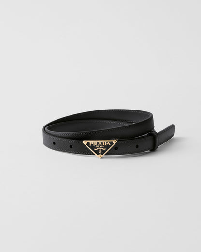 Schwarzer Gürtel aus Saffiano-Leder