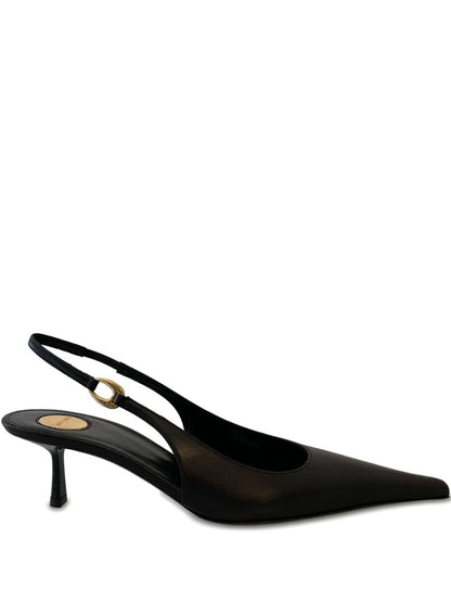 Vendome Slingback-Pumps aus schwarzem Leder 50 mm
