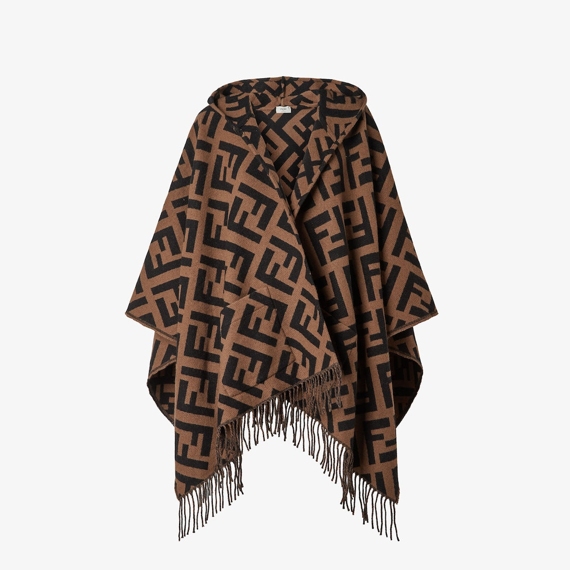 Damen Poncho aus Kaschmir Braun