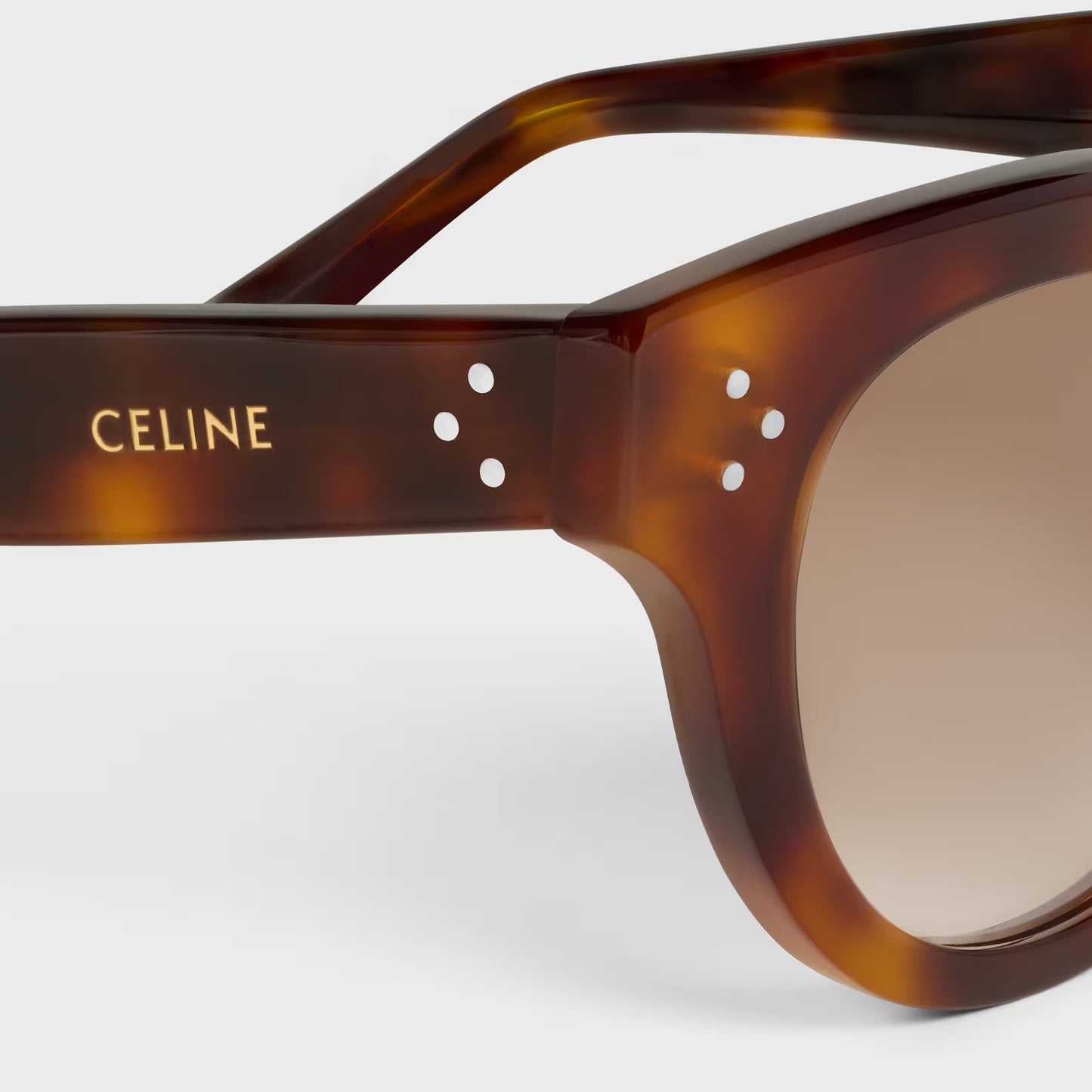 Runde S332 Sonnenbrille aus Acetat in klassischem Havanna für Damen