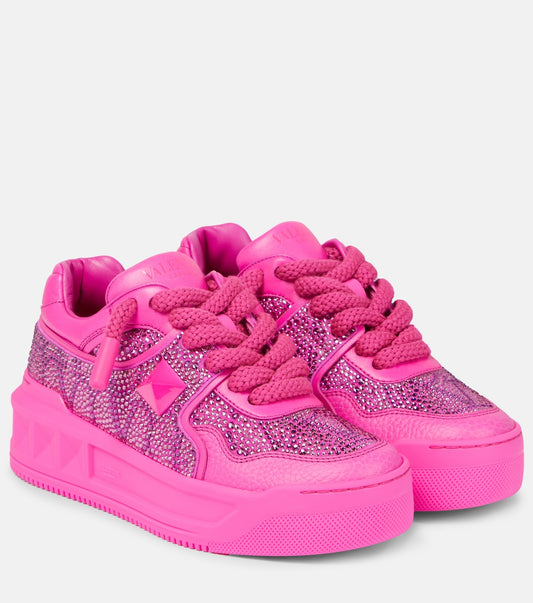 VLTN Sneaker aus Leder One Stud XL Magenta