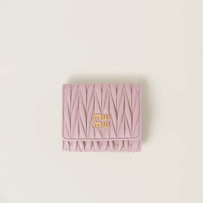 Small wallet made of pink nappa leather